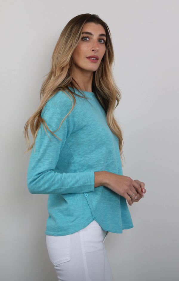 Cotton/Linen Long Sleeve Pullover