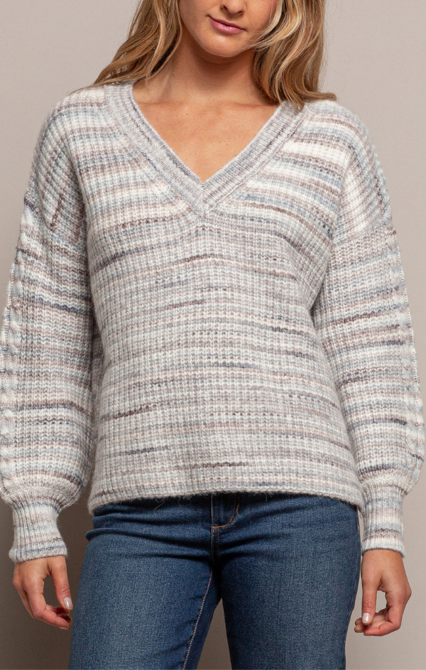 long sleeve chunky knit sweater