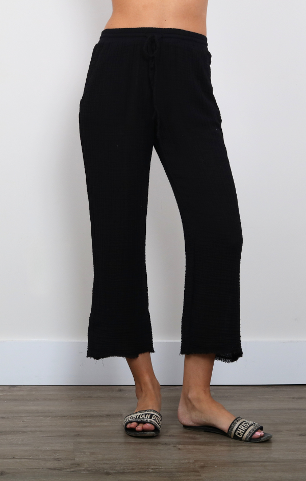 Cropped Relaxed Gauze Pant