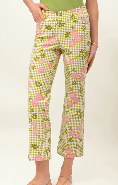 Maren Kick Flare in Castillo Gingham – Mint