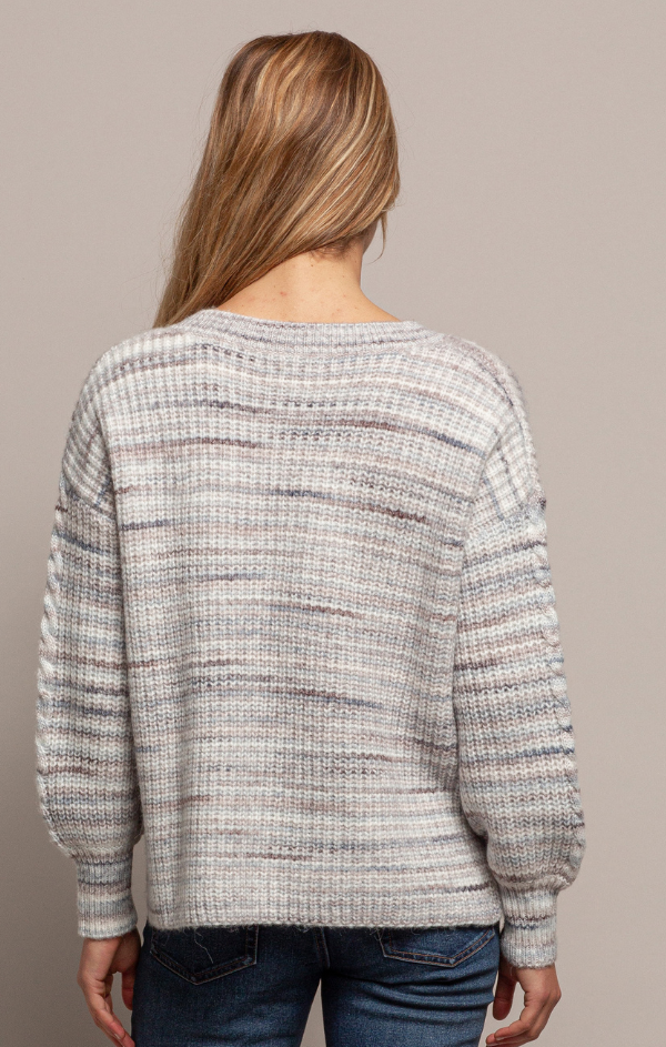 Ocean Stripe V Neck Sweater