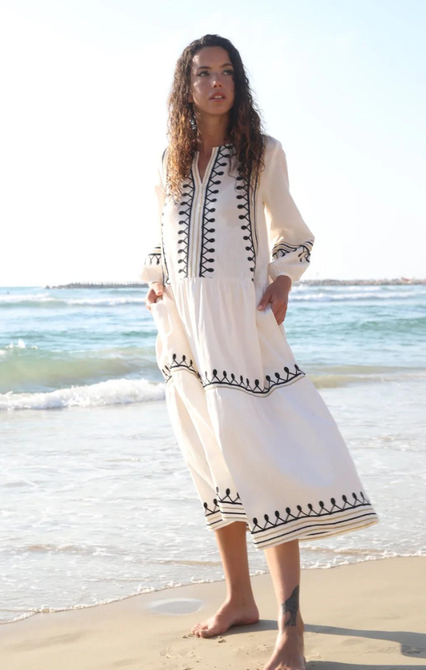 embroidered maxi dress