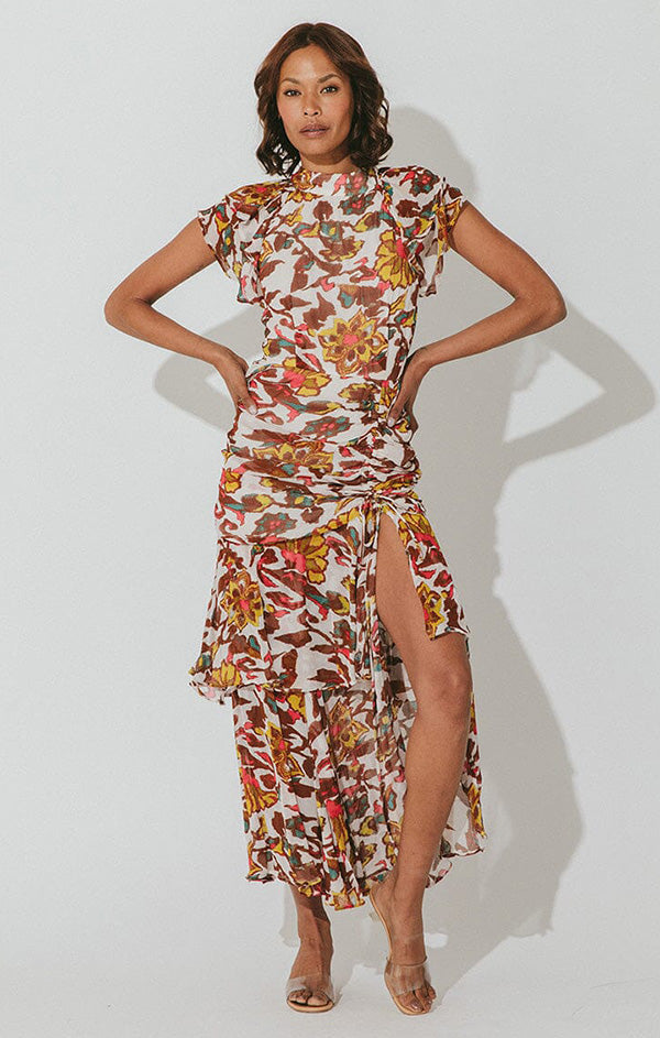 printed side slit dress