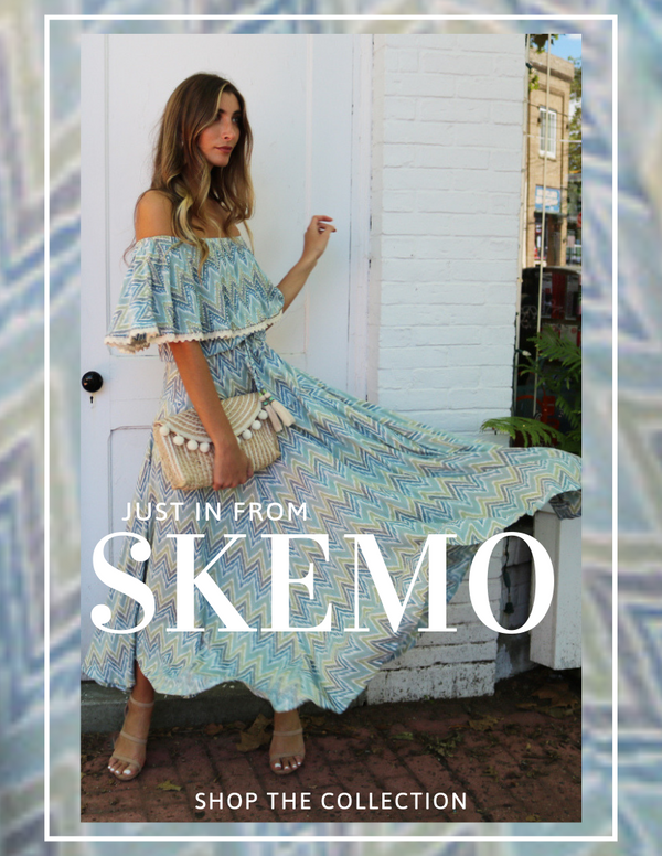 SKEMO DRESSES OFF THE SHOULDER BEADED LACE TRIM PRINTED BLUE MAXI DRESS