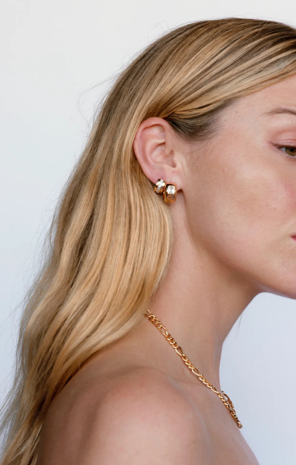 The Pave Stripe Monaco Huggies