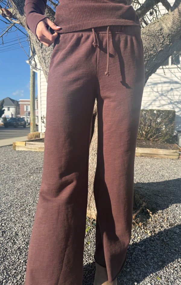 Wide Leg Drawstring Pant in Umber