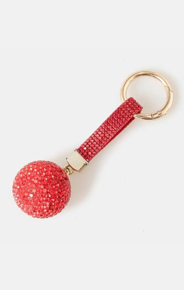 Pave Disco Ball and Tag Bag Charm