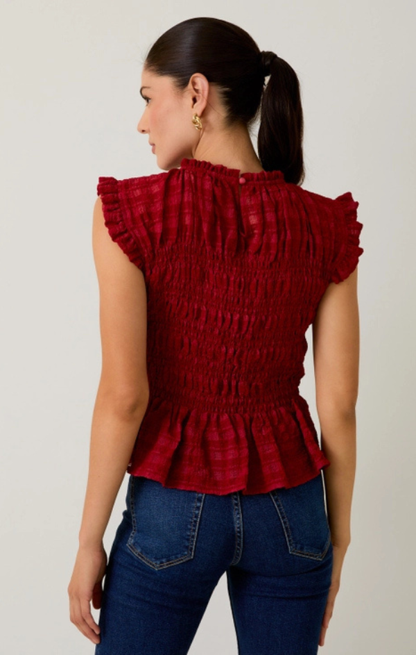 Rennes Ruffle Neck Smocked Top