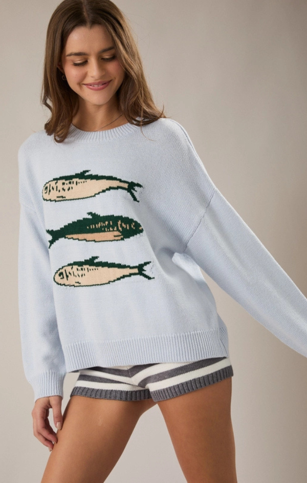 School of Fish Sardine Sweater – Mint