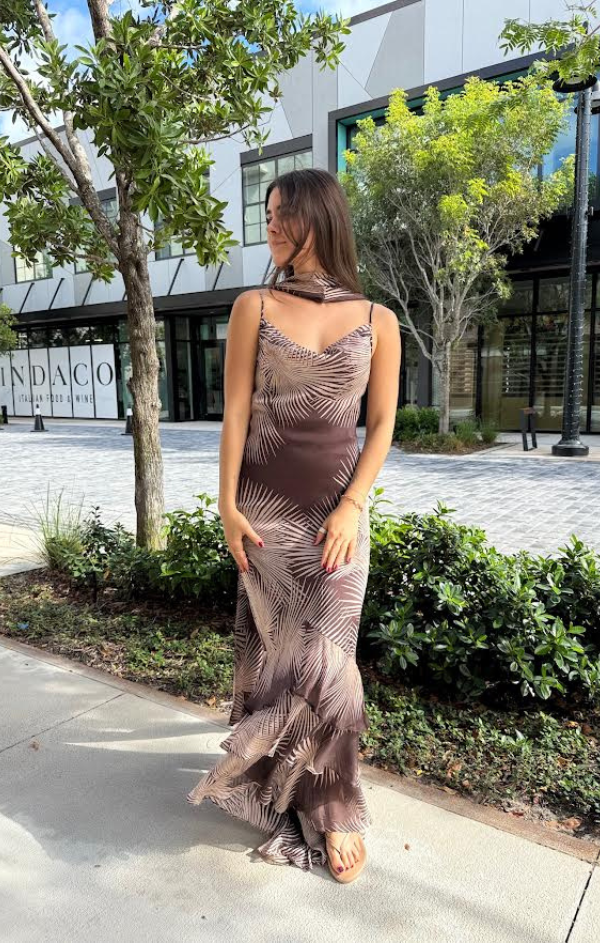 Cowl Maxi Dress with Sash