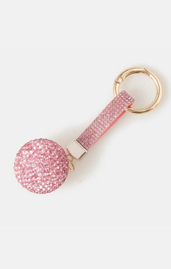 Pave Disco Ball and Tag Bag Charm