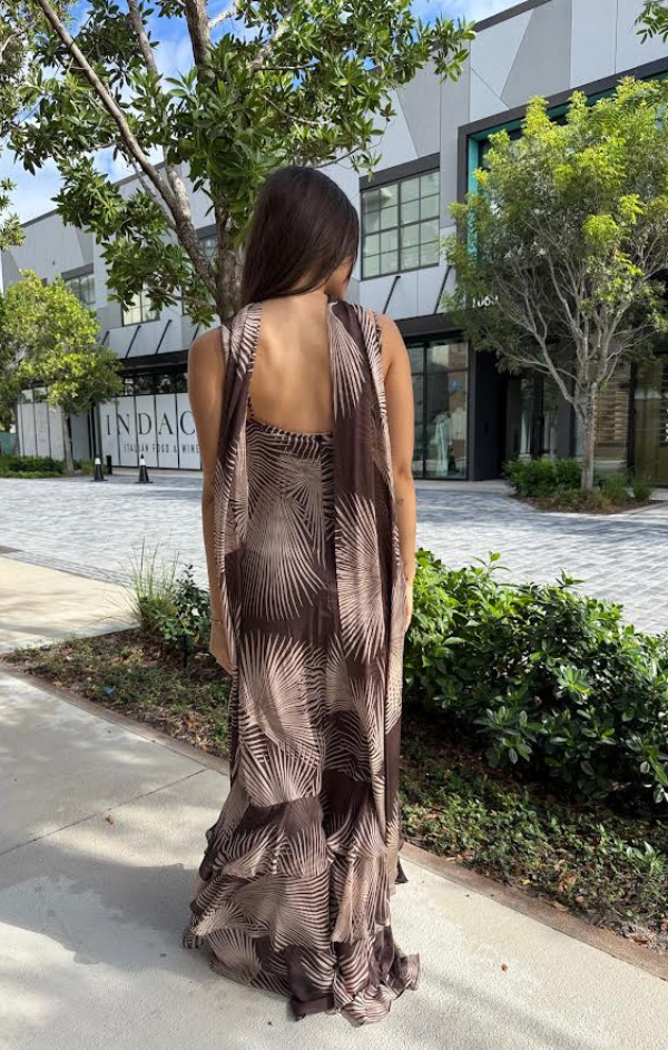 Cowl Maxi Dress with Sash