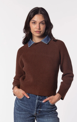 Dash Denim Collar Pullover – Mint