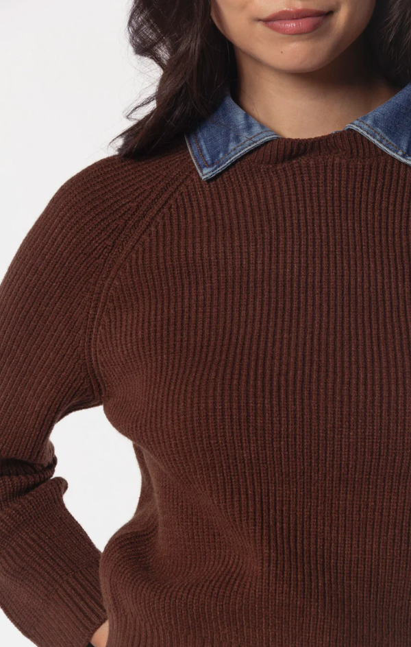 Dash Denim Collar Pullover – Mint