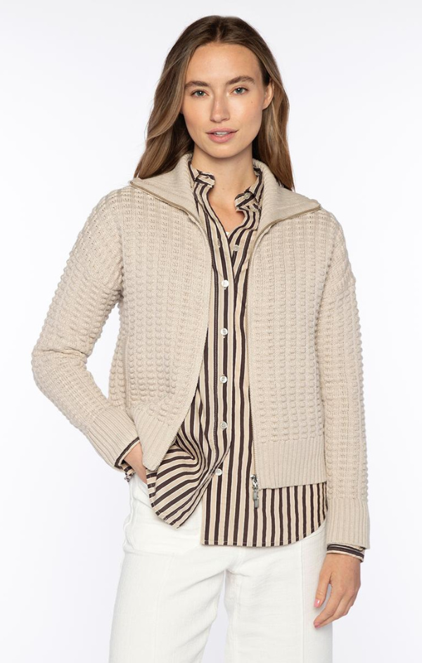 Bobble Zip Cardigan