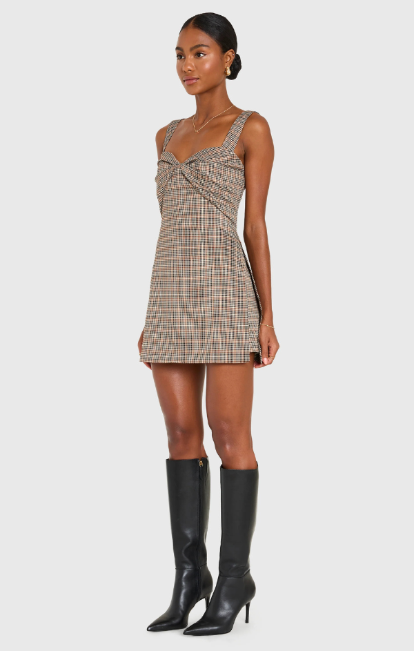 Soho Skort Romper in Brown Multi