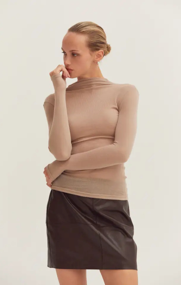 Claire Long Sleeve Mock Neck Top