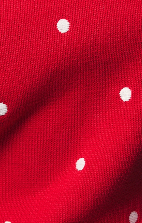 Polka Dot Puff Sleeve Sweater