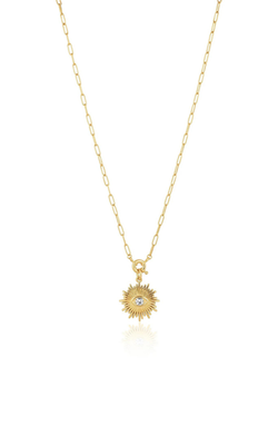 sun cz gold link chain necklace