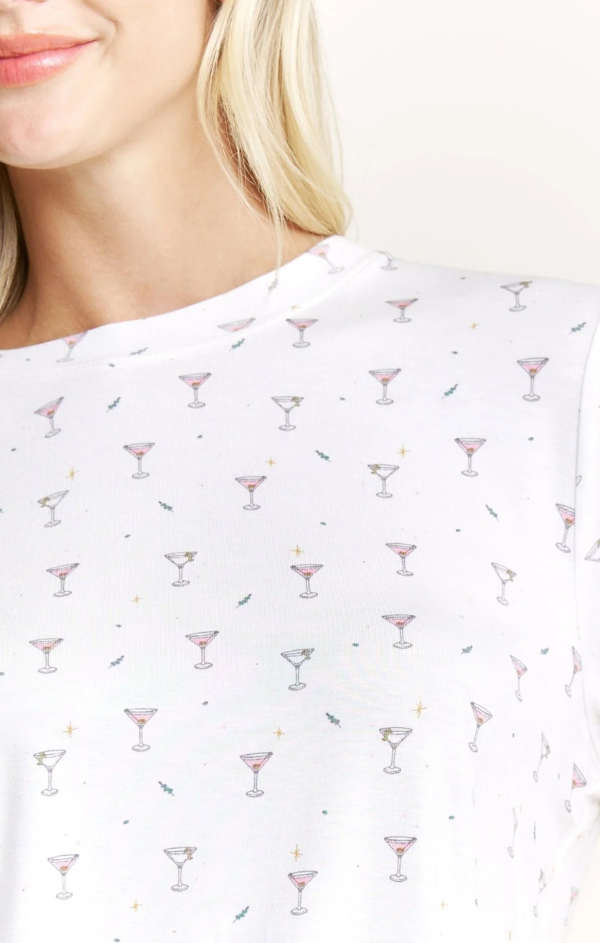 All American Tee Pant Set in Ivory Martinis