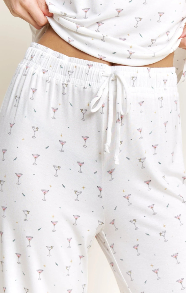 All American Tee Pant Set in Ivory Martinis