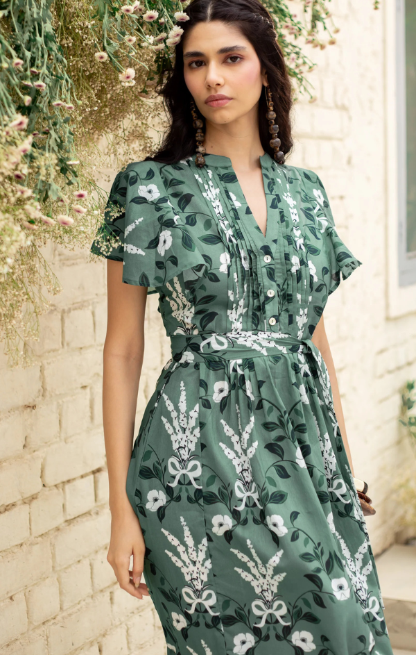 Leni Dress in Lavender Moss L Leni Dress in Lavender Moss L