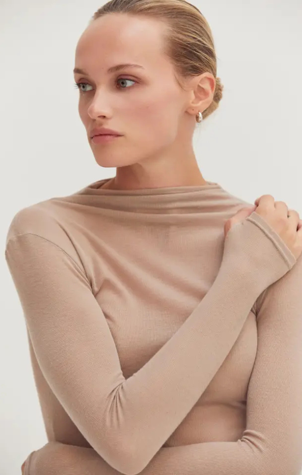 Claire Long Sleeve Mock Neck Top
