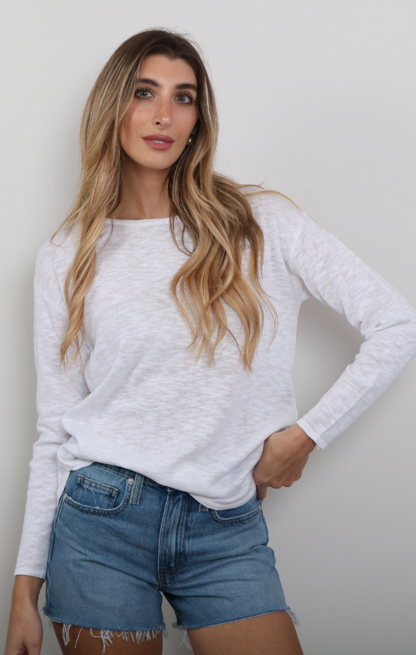 Cotton/Linen Long Sleeve Pullover
