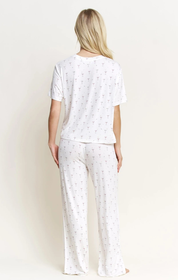 All American Tee Pant Set in Ivory Martinis