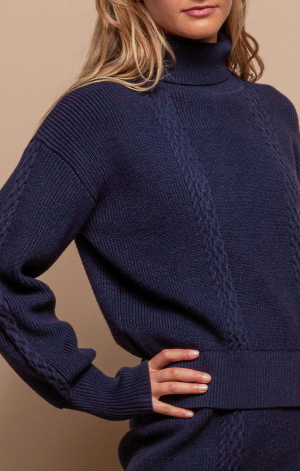 Cable Stitch Turtleneck Sweater