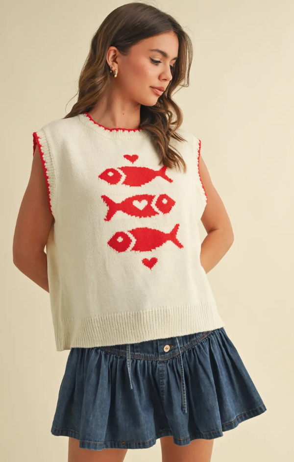 Amore Fish Knit Top