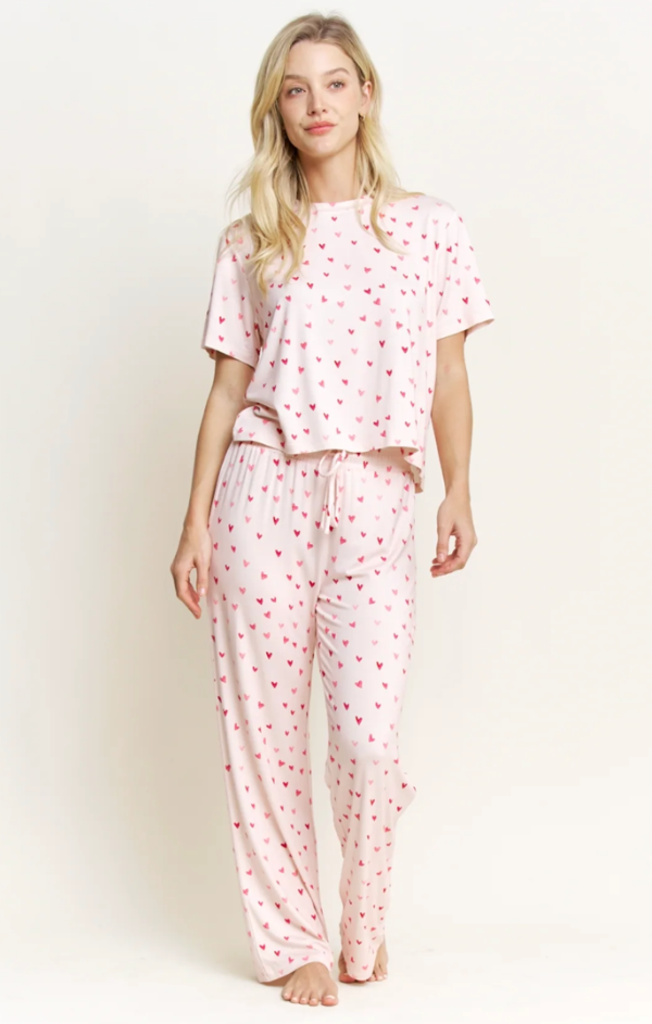 All American Tee Pant Set in Marzipan Hearts