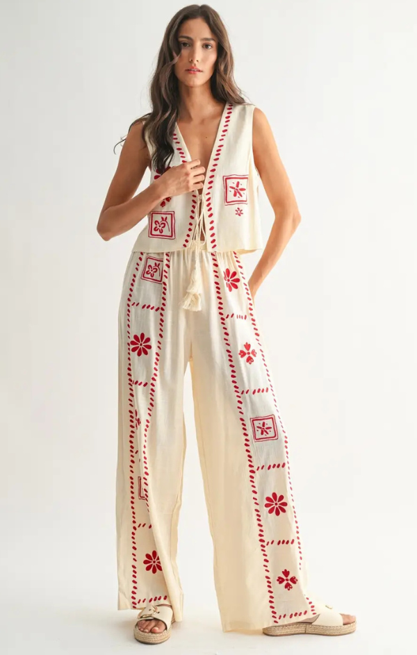 Chloe Embroidered Two Piece Set