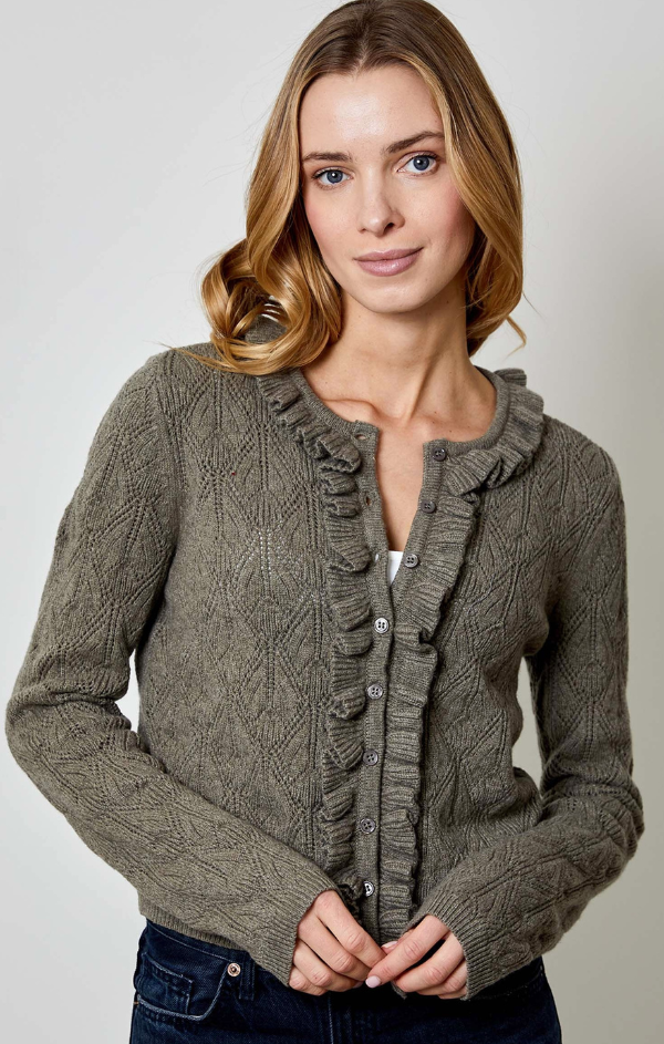 Clover Ruffle Trim Cardigan