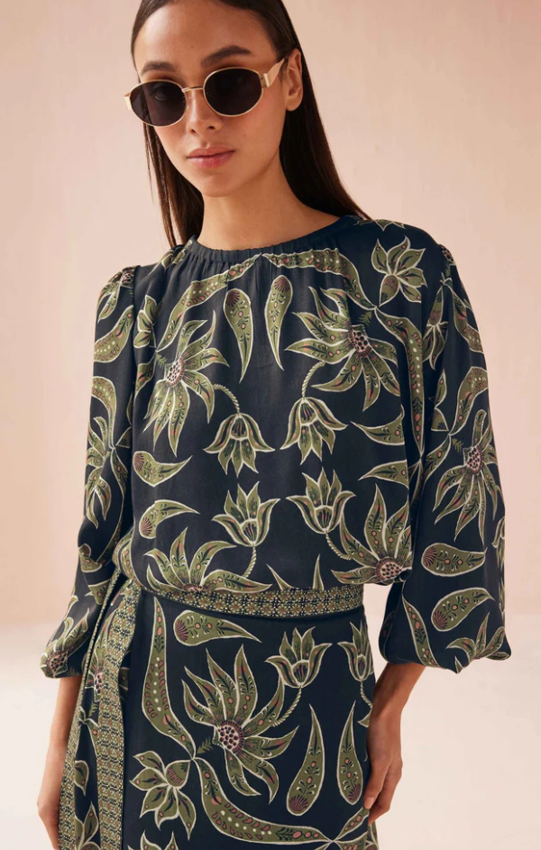 Ayla Blouse in Alexia Onyx