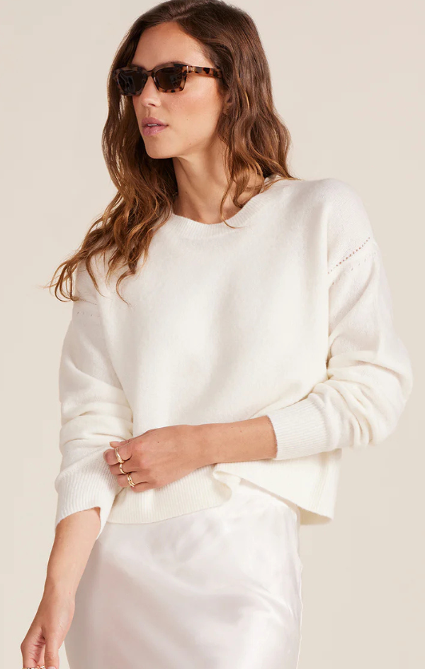 Crewneck Boxy Sweater in Soft White