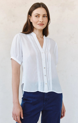 Short Sleeve Pintuck Shirt – Mint