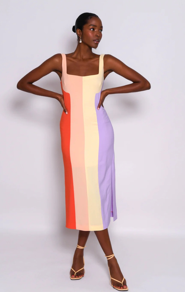 mixed colorblock dress
