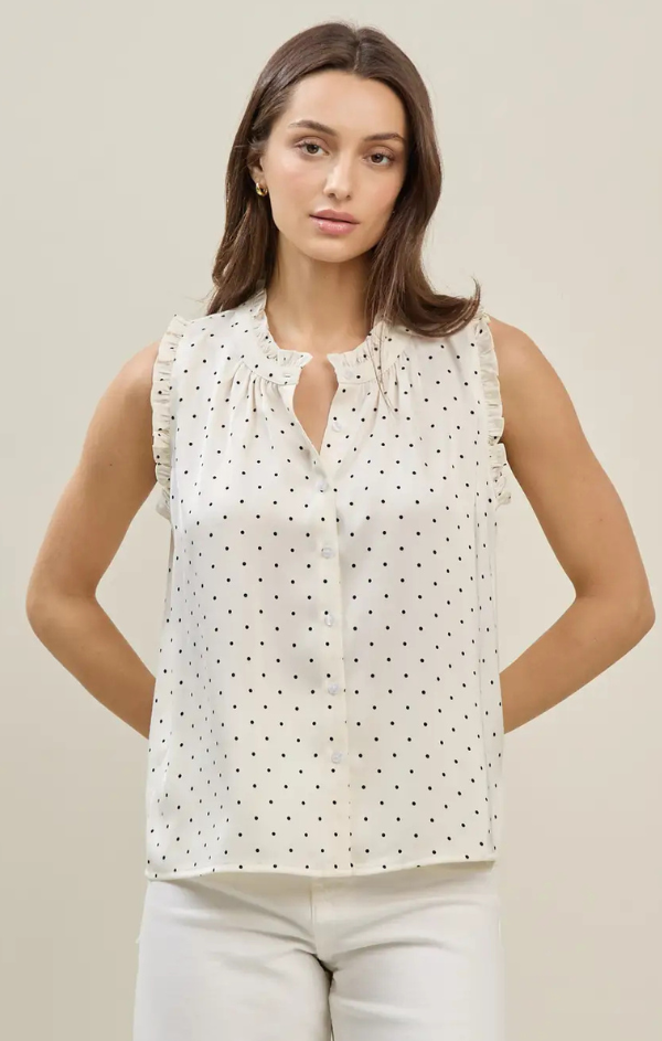 Polka Dot Satin Blouse