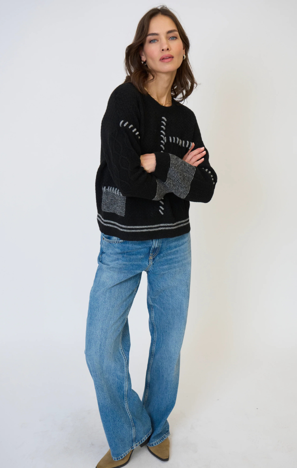Patchwork Cropped Sweater