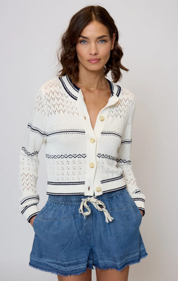 Emanuel Nautical Stripe Cardigan