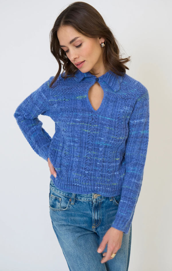 Rayna Spacedye Open Stitch Yoke Sweater