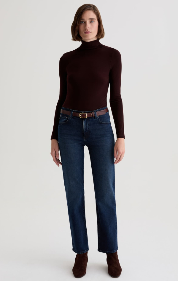 Brinley Mid Rise Straight in Midnight Sun