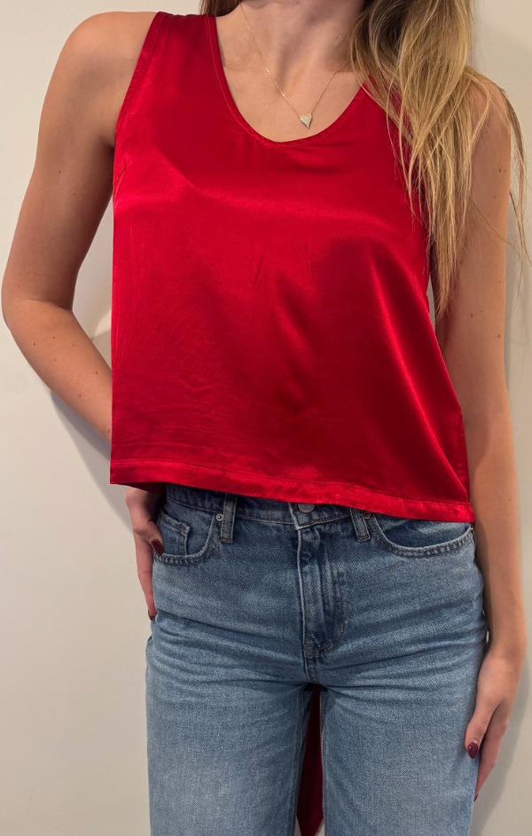 V Neck Tank With Removable Neck Tie