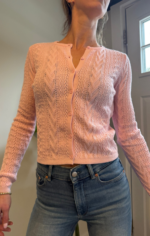 Posie Pointelle Cardigan – Mint
