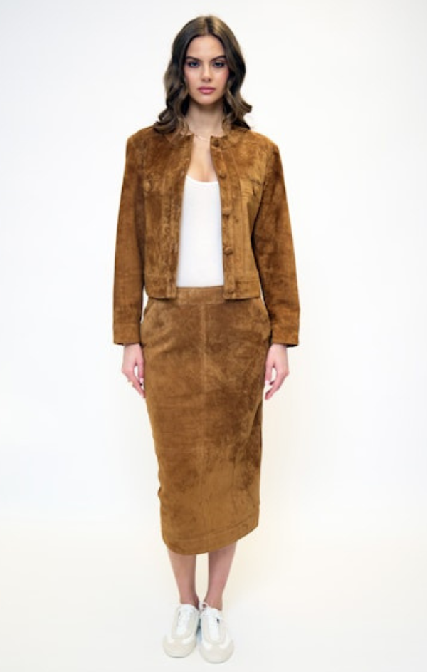 Daphne Genuine Suede Lady Jacket