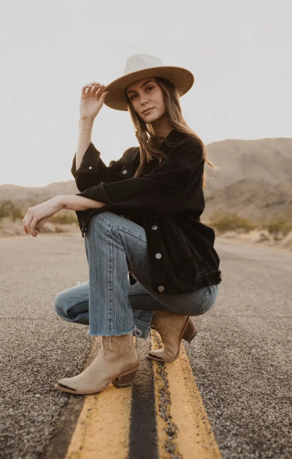 Unisex Vegan Suede Bi-Color Rancher Hat