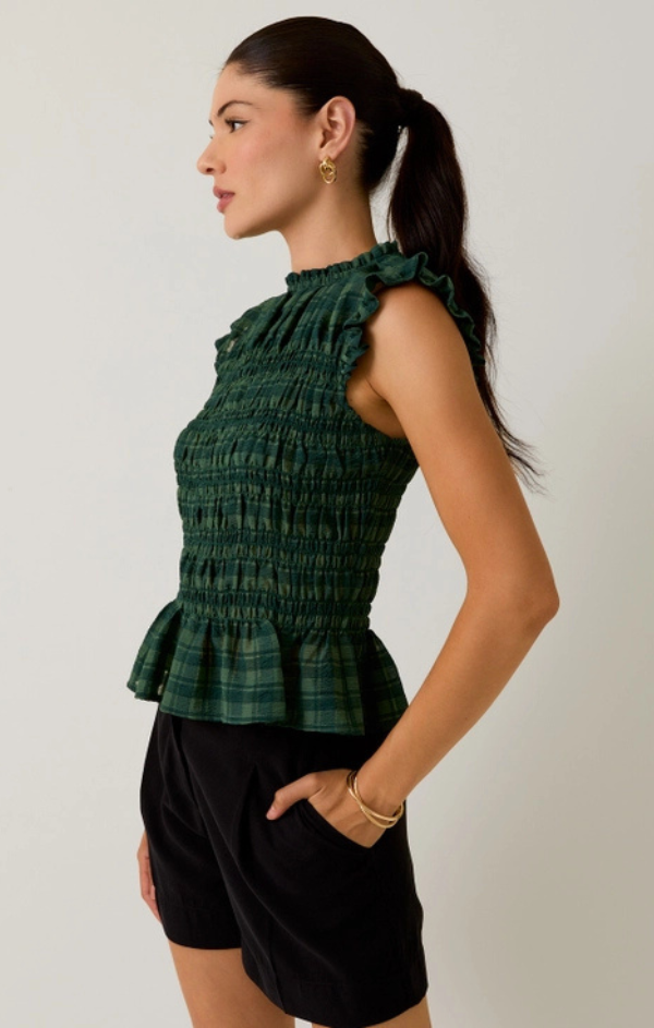 Rennes Ruffle Neck Smocked Top