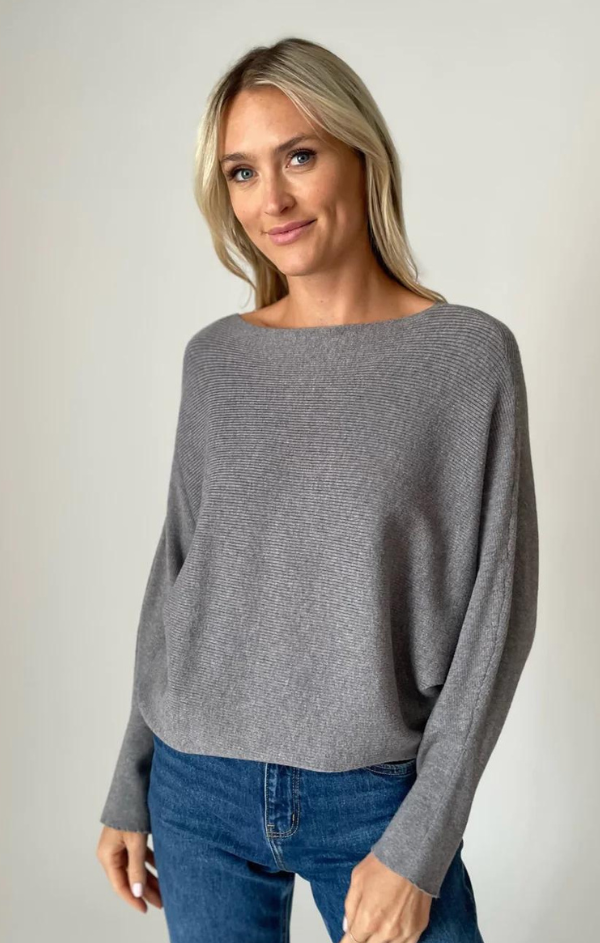 relaxed long sleeve knit pullover