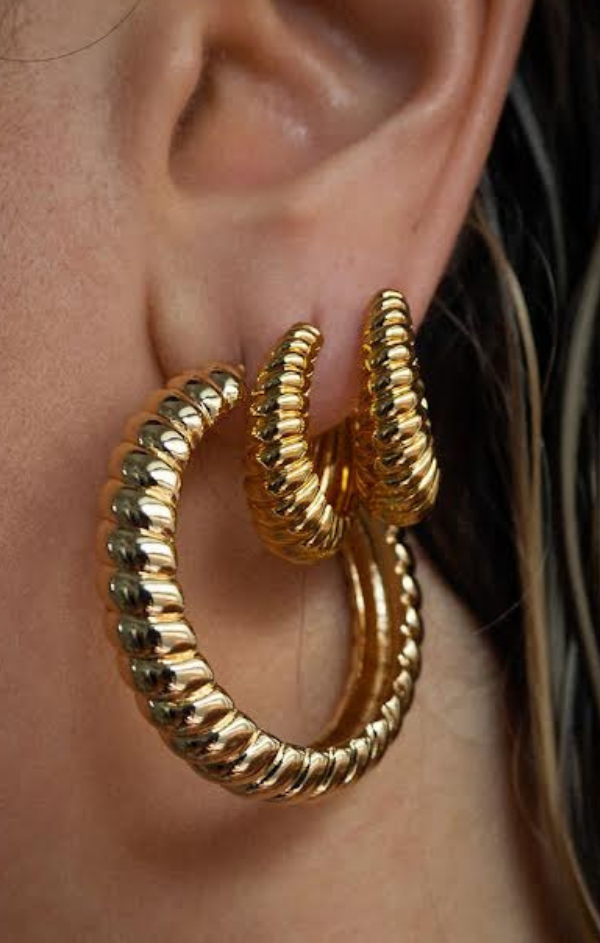 Ridged Marbella Hoops